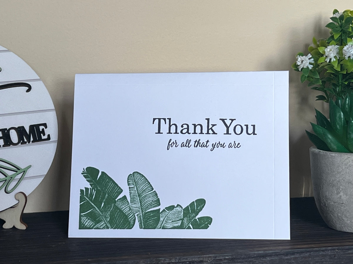Palm Leaf Thank You Card