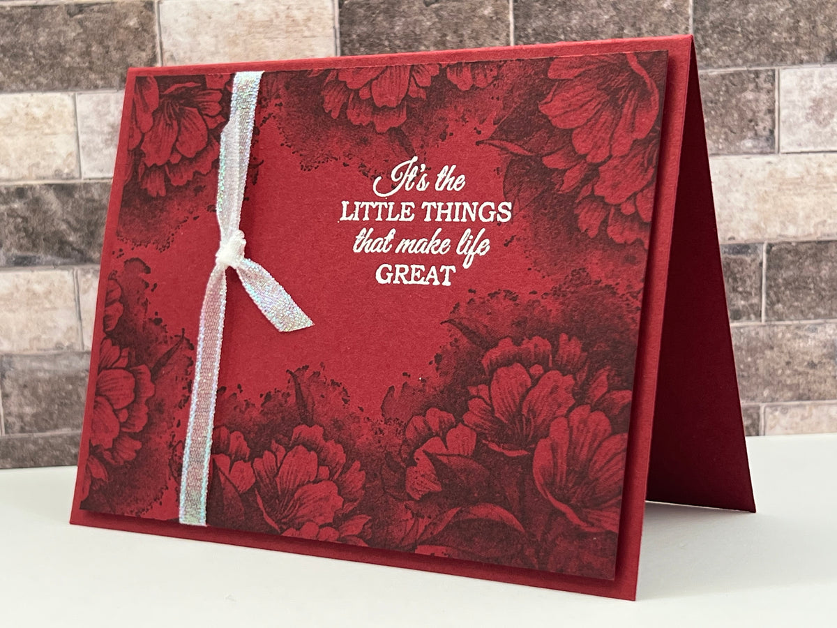 Little Things Make Life Great - Handmade Floral Card