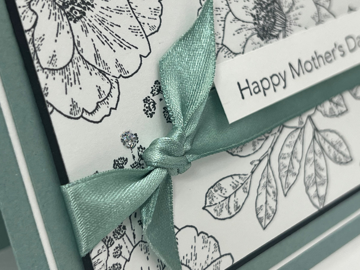 Floral Mother's Day Greeting Card with Ribbon Accent