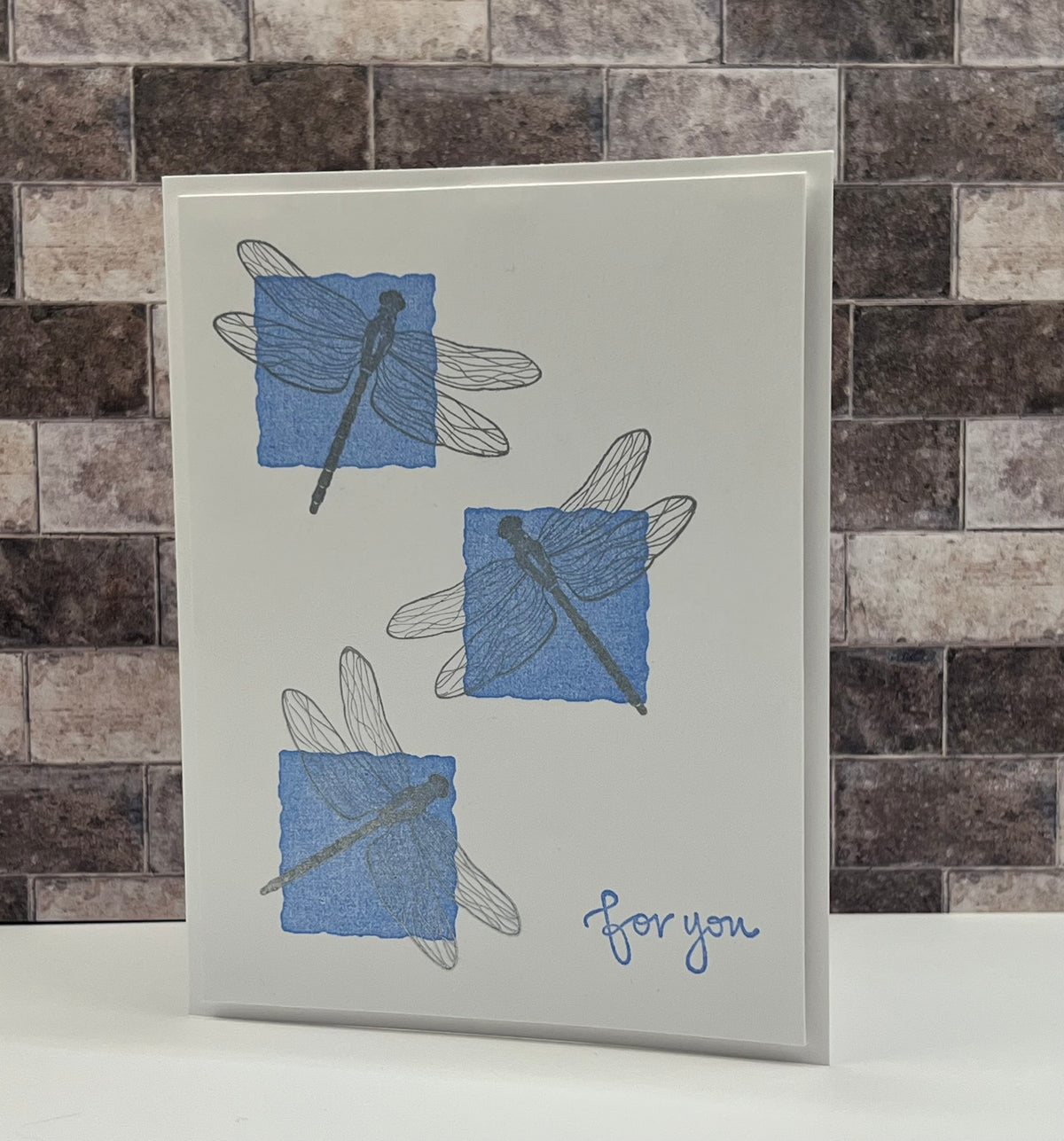 Simple Blue Dragonfly Greeting Card