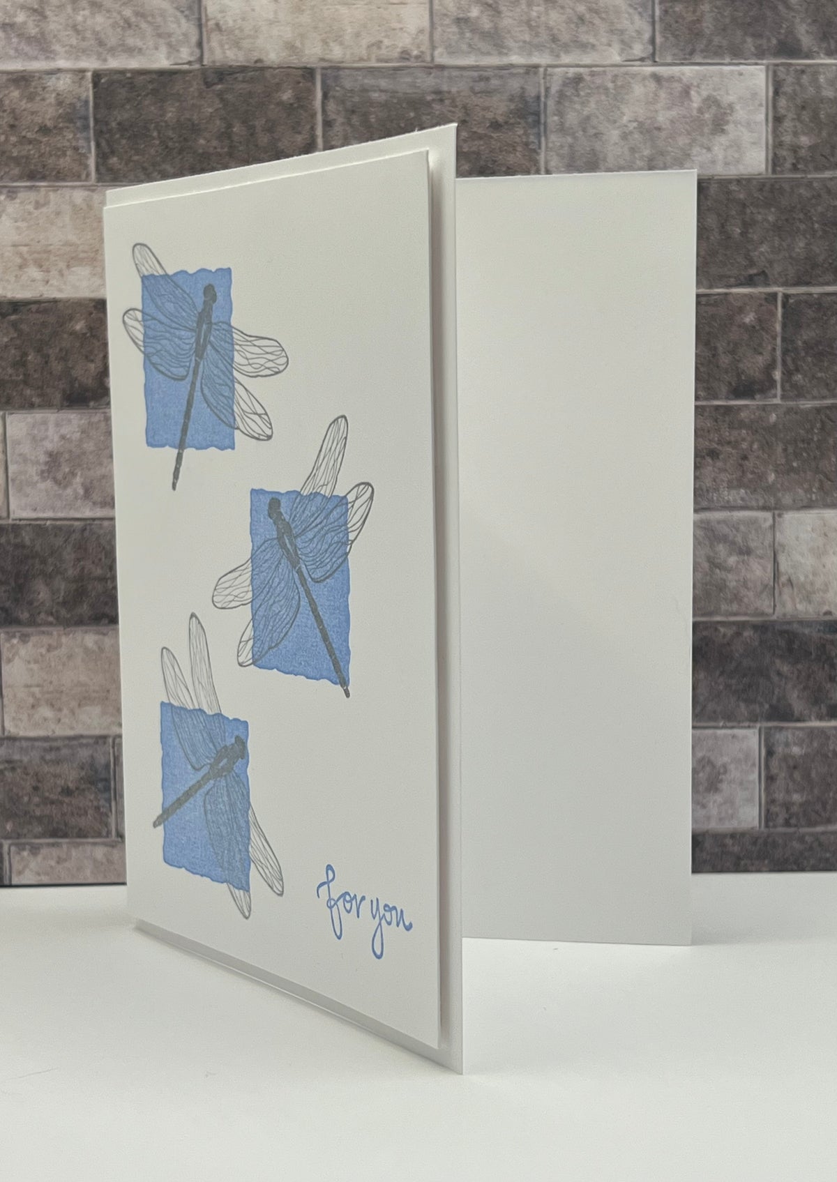 Simple Blue Dragonfly Greeting Card