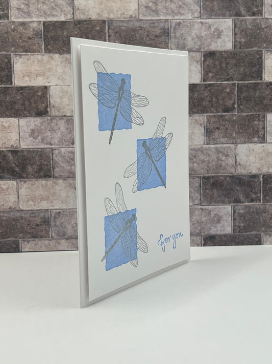 Simple Blue Dragonfly Greeting Card