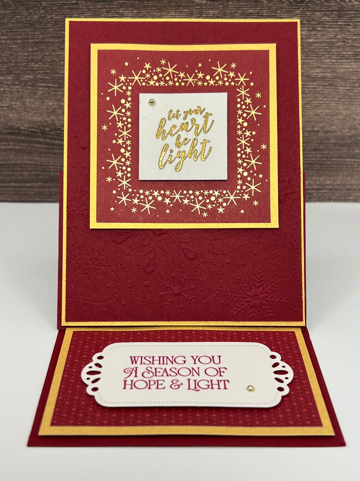 Let Your Heart Be Light - Christmas Easel Card