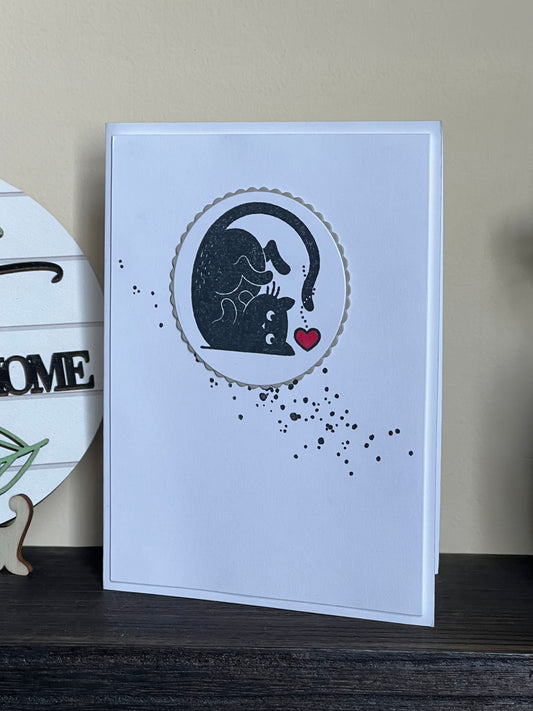 Cat Love - Versatile Handmade Greeting Card