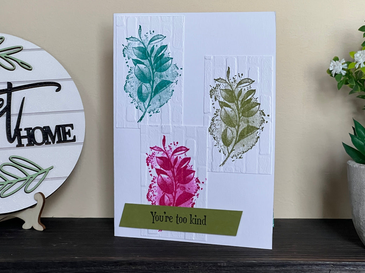 You're Too Kind Florals - Handmade Thank You Card