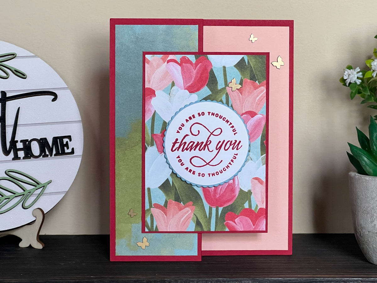 Tulips to Say Thanks - Handmade Greeting Card