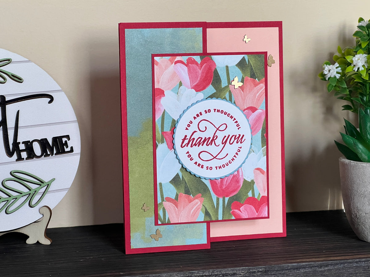 Tulips to Say Thanks - Handmade Greeting Card