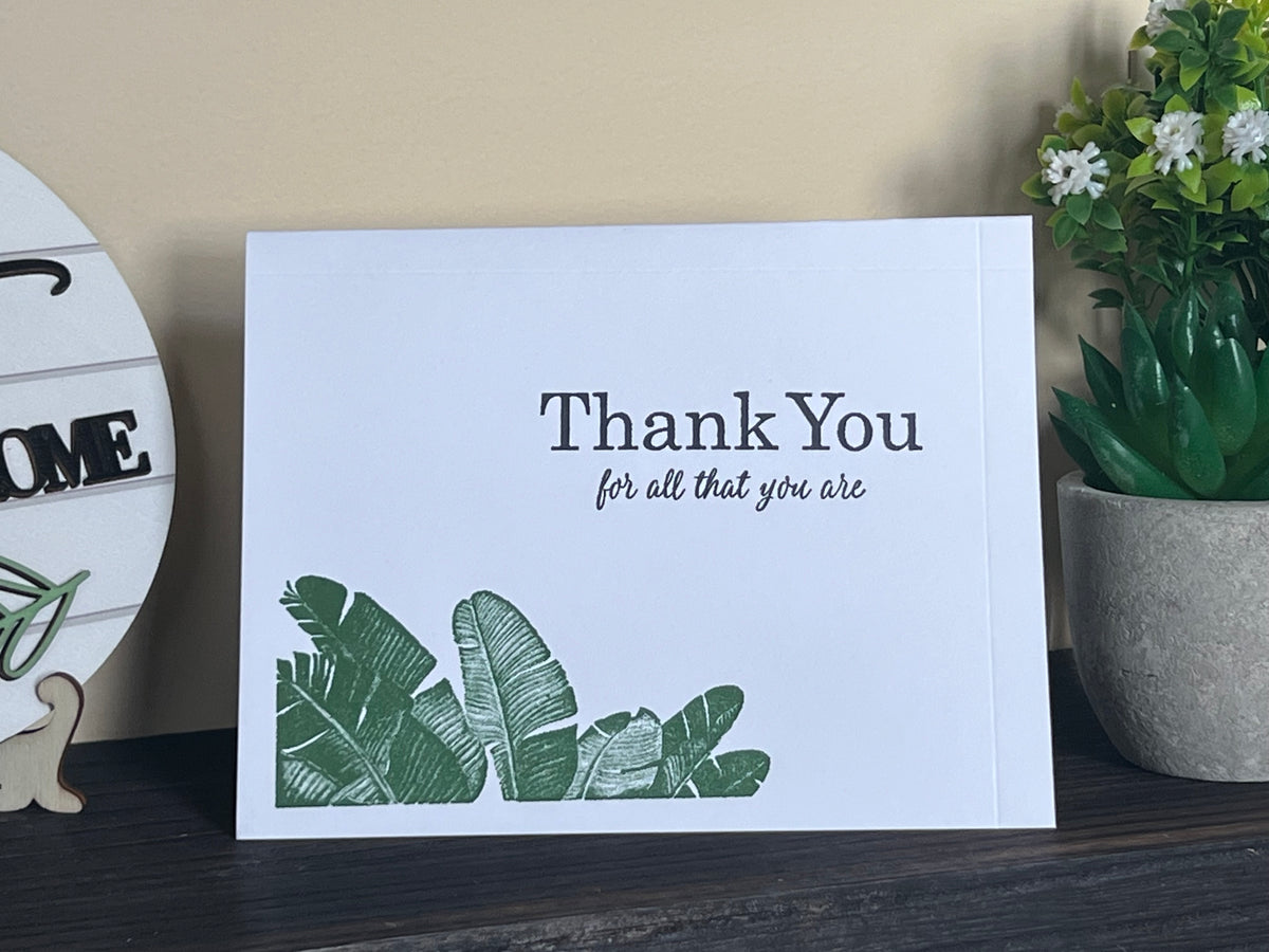 Palm Leaf Thank You Card