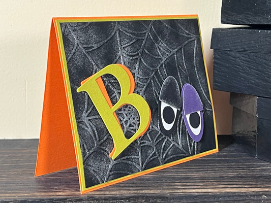 Halloween Boo Eyes - Handmade Embossed Card