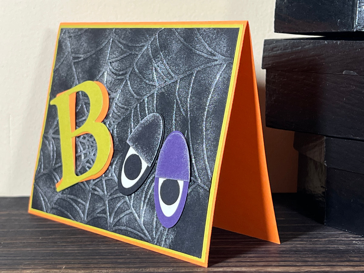 Halloween Boo Eyes - Handmade Embossed Card