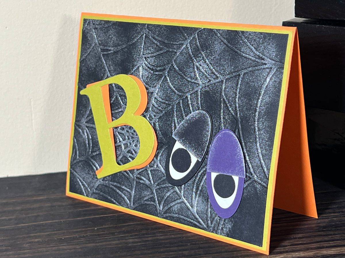Halloween Boo Eyes - Handmade Embossed Card