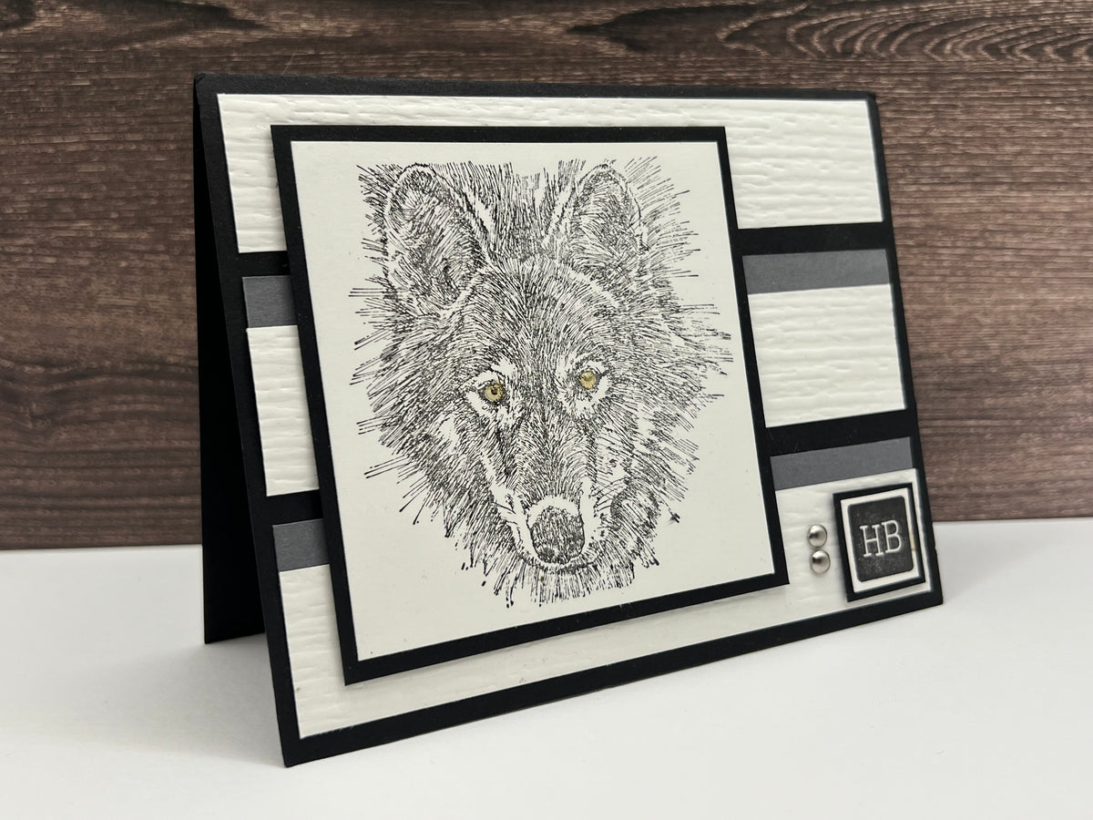 Handmade Wolf Birthday Card