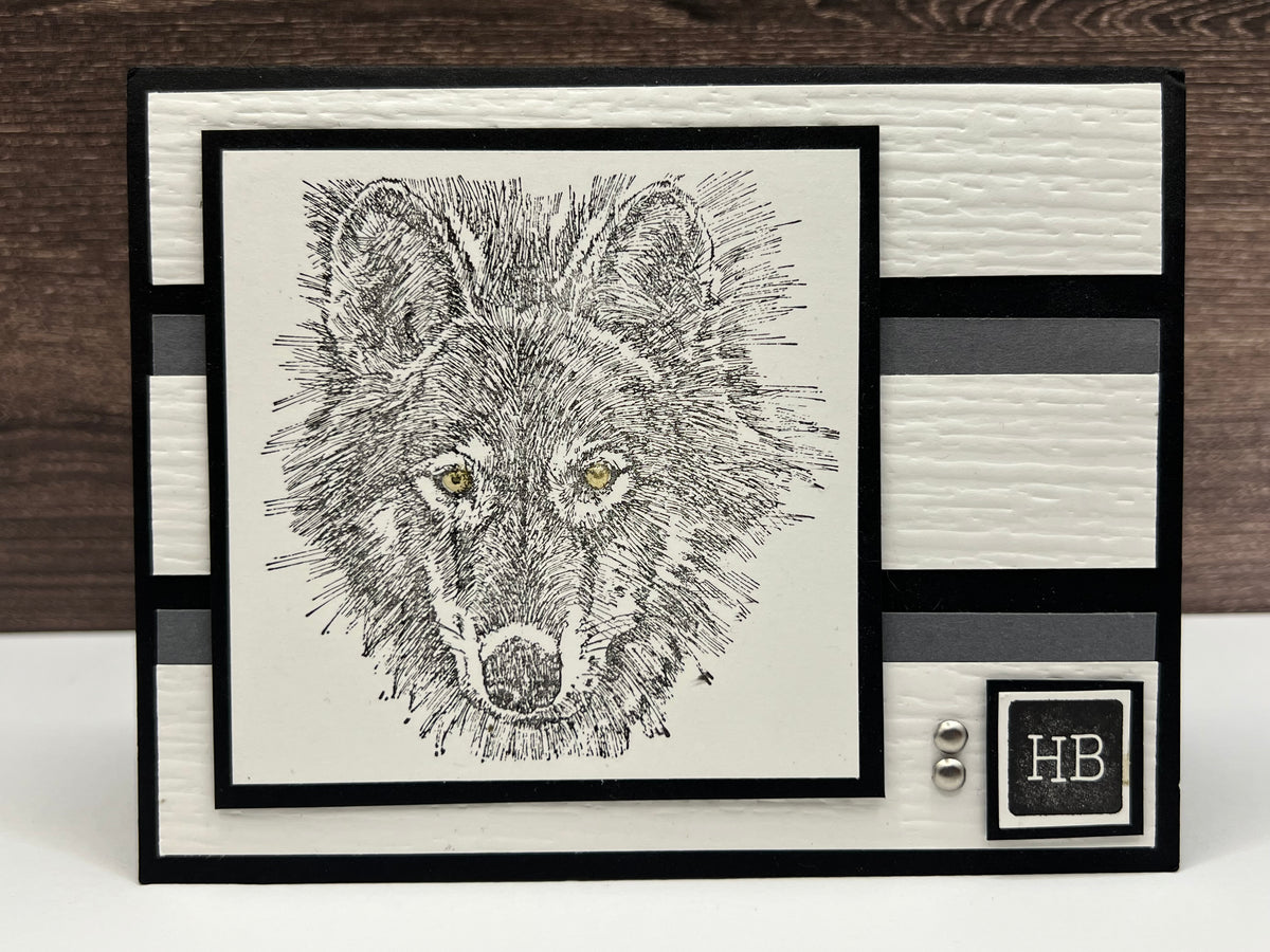 Handmade Wolf Birthday Card