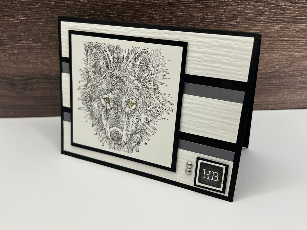 Handmade Wolf Birthday Card