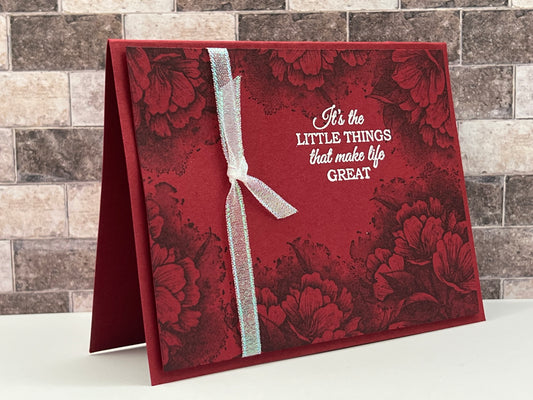 Little Things Make Life Great - Handmade Floral Card